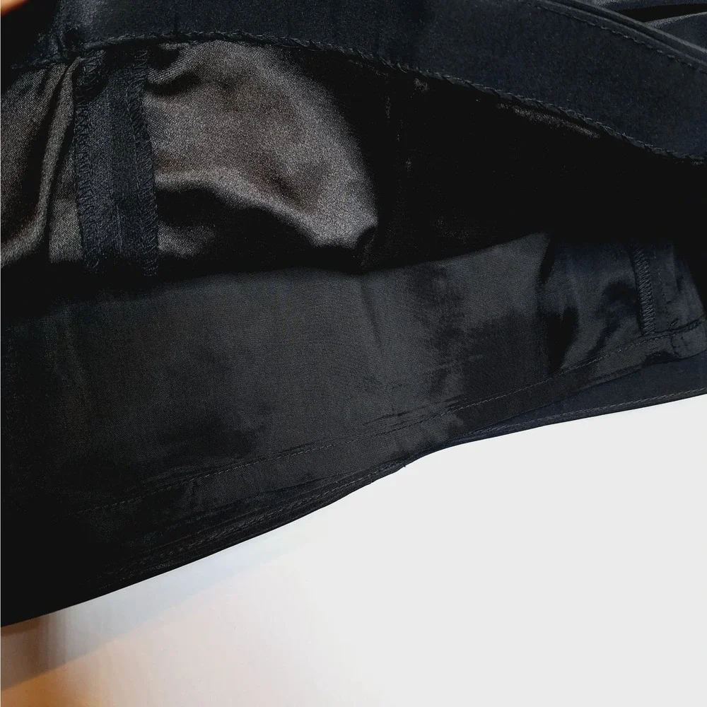 Teri Jon Rickie Freeman Taffeta Black Ruched Dress 4 Bodycon Cocktail LBD - Picture 7 of 11